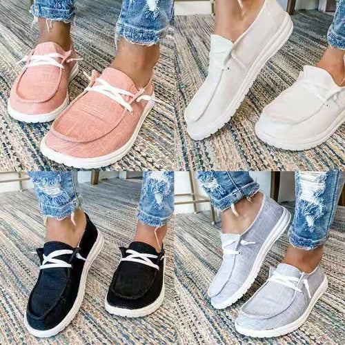Damen nan Segeltuch-Mokassin-Sneaker mit elastischer Schnürung gepolstertem Komfortfußbett und profilierter Gummisohle Echo Archiv