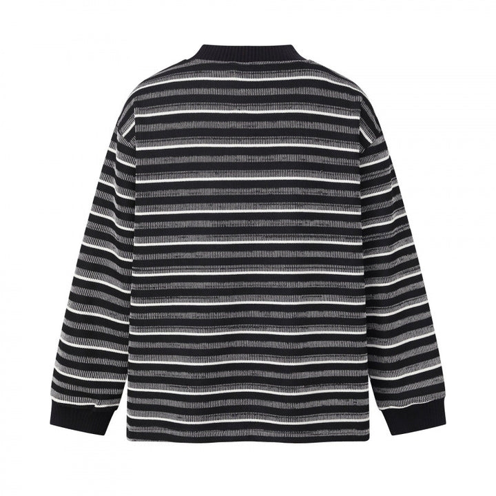 Unisex Feinstrickpullover im Boxy-Schnitt mit Rundhals und maritimen Streifen Echo Archiv