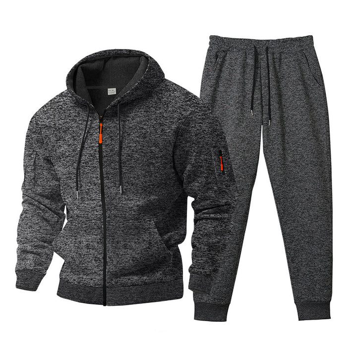 Herren sportliches Hoodie- und Jogginganzug-Set mit seitlichen Reißverschlusstaschen Echoarchiv