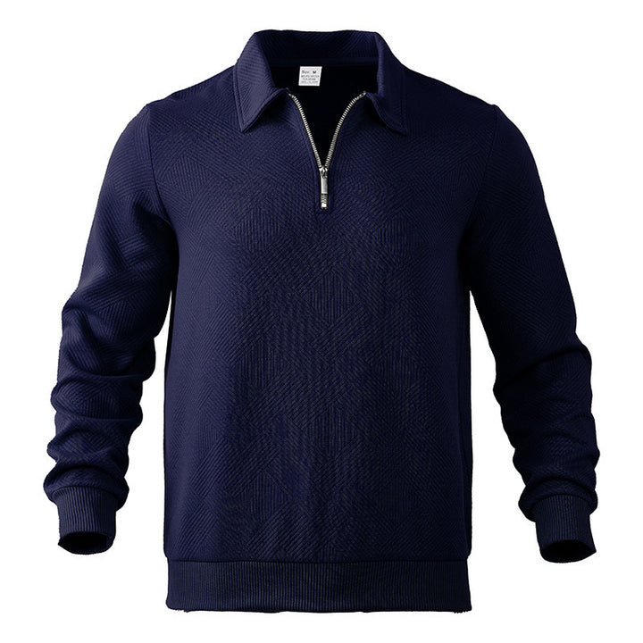Herren eleganter Strickpullover mit modernem Reißverschluss und strukturiertem Design Echoarchiv