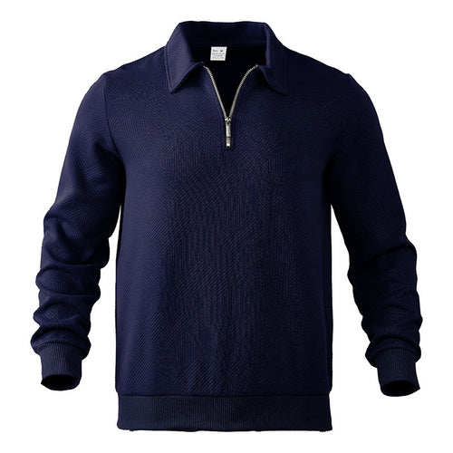 Herren eleganter Strickpullover mit modernem Reißverschluss und strukturiertem Design Echoarchiv