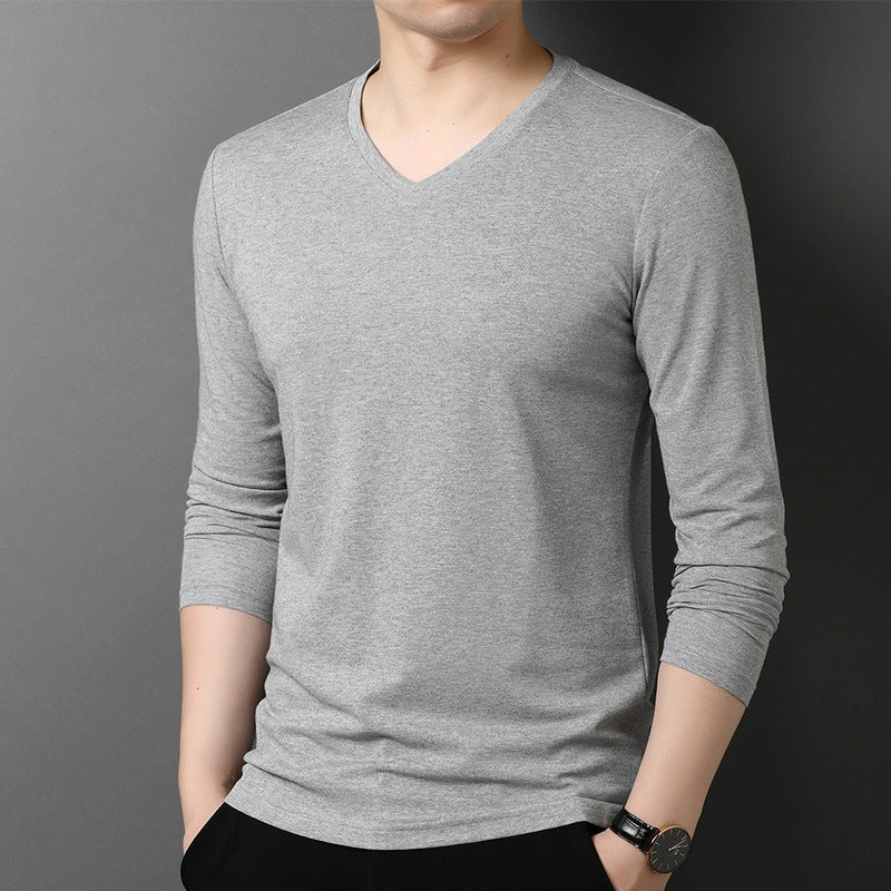 Herren V-Ausschnitt Langarmshirt aus atmungsaktiver Baumwolle Echoarchiv