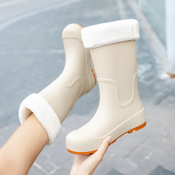 Damen Mittelhohe wasserdichte Gummistiefel mit griffiger Profillaufsohle Echoarhiv