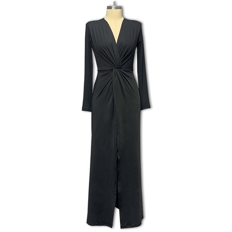 Damen Elegantes Wickelkleid mit tiefem V-Ausschnitt und schmalem Schnitt Echo Archiv