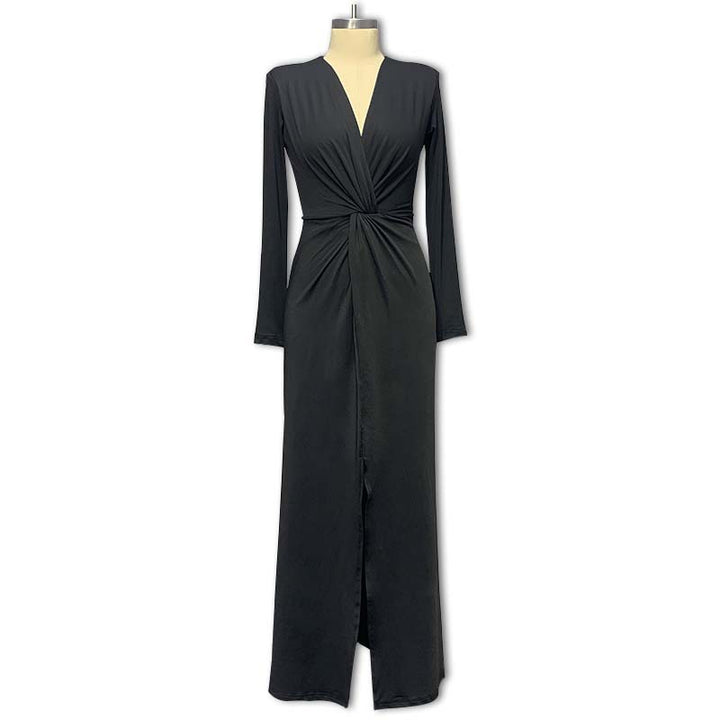 Damen Elegantes Wickelkleid mit tiefem V-Ausschnitt und schmalem Schnitt Echo Archiv