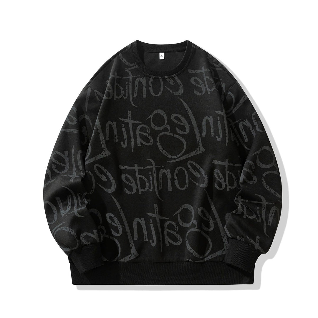 Herren Sweatshirt mit kreativem Motiv und weichem Innenfutter Hedi-Mode