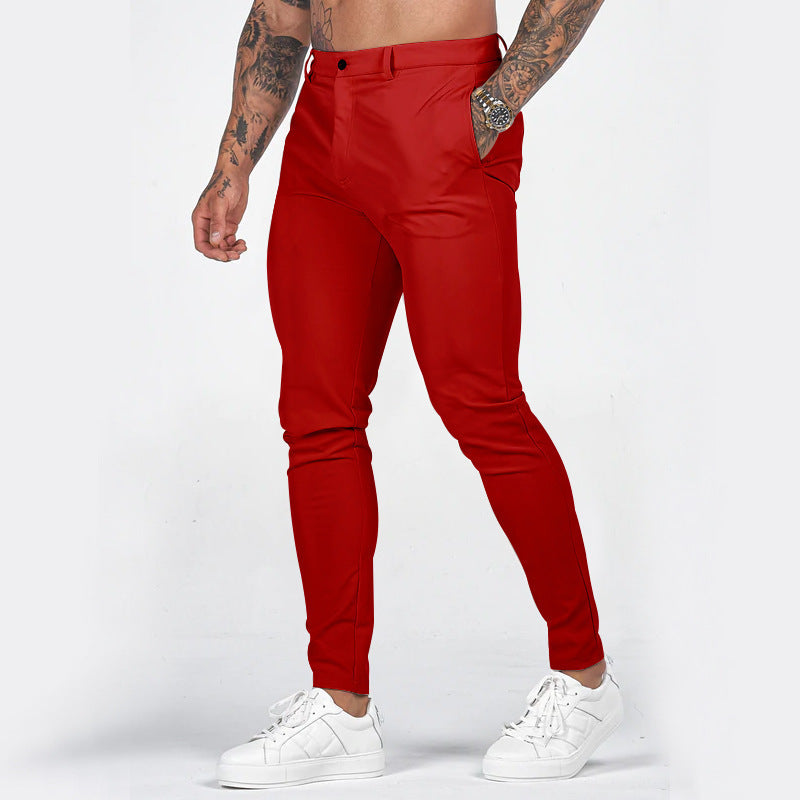 Herren elegante Slim-Fit Chinohose mit elastischem Bund und praktischen Taschen Echoarchiv