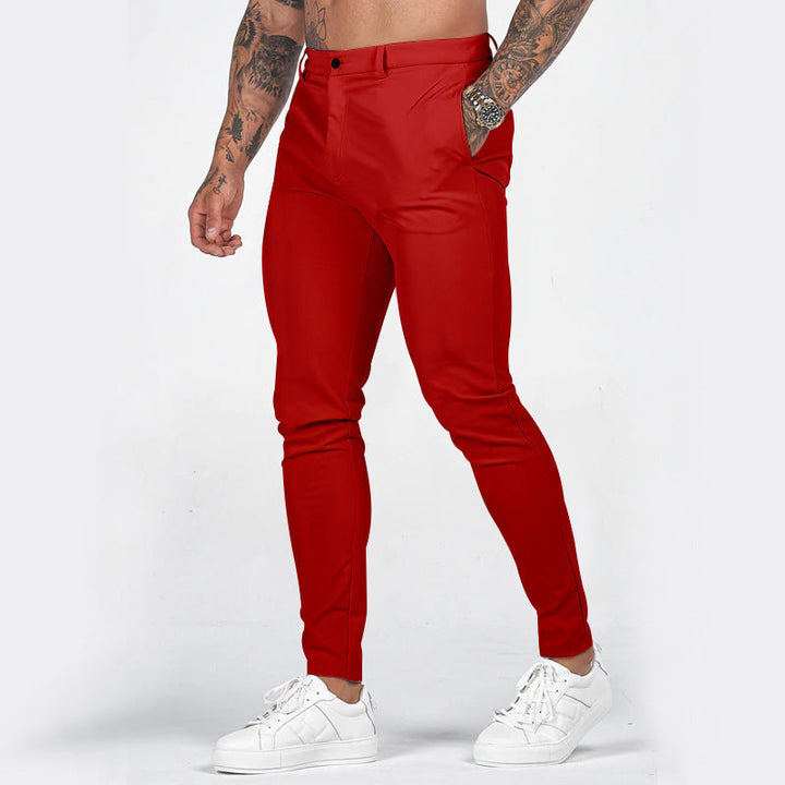 Herren elegante Slim-Fit Chinohose mit elastischem Bund und praktischen Taschen Echoarchiv