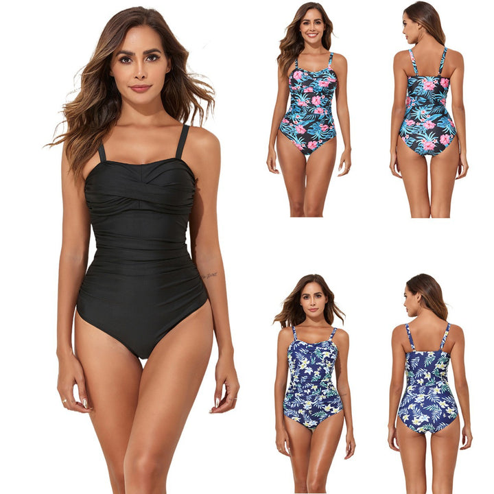 Damen Eleganter Einteiler mit Raffung und floralem Design Echo Archiv