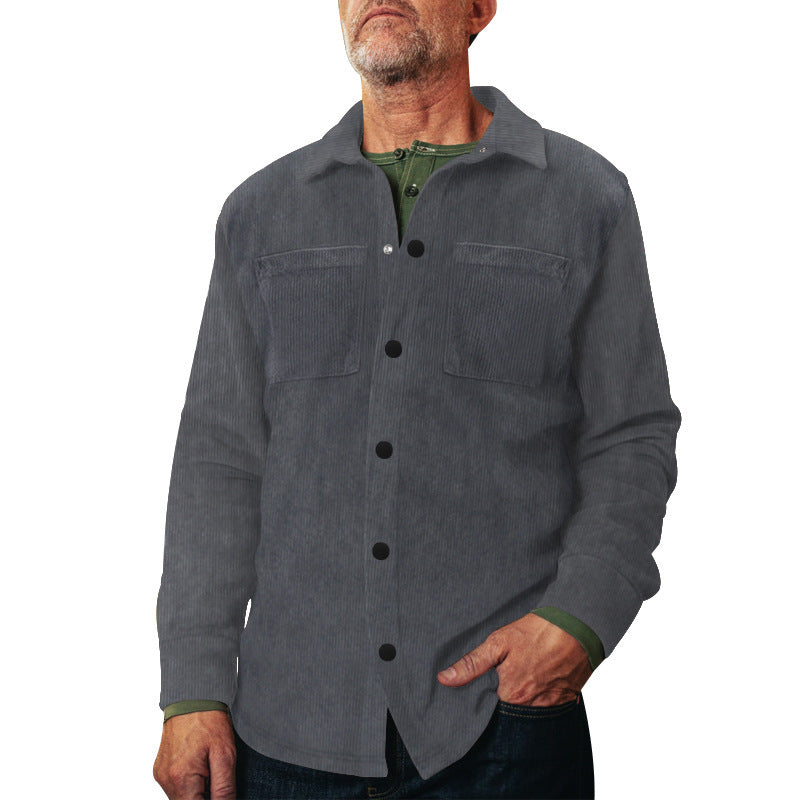 Herren leichte Baumwolljacke mit doppelten Brusttaschen Echoarchiv