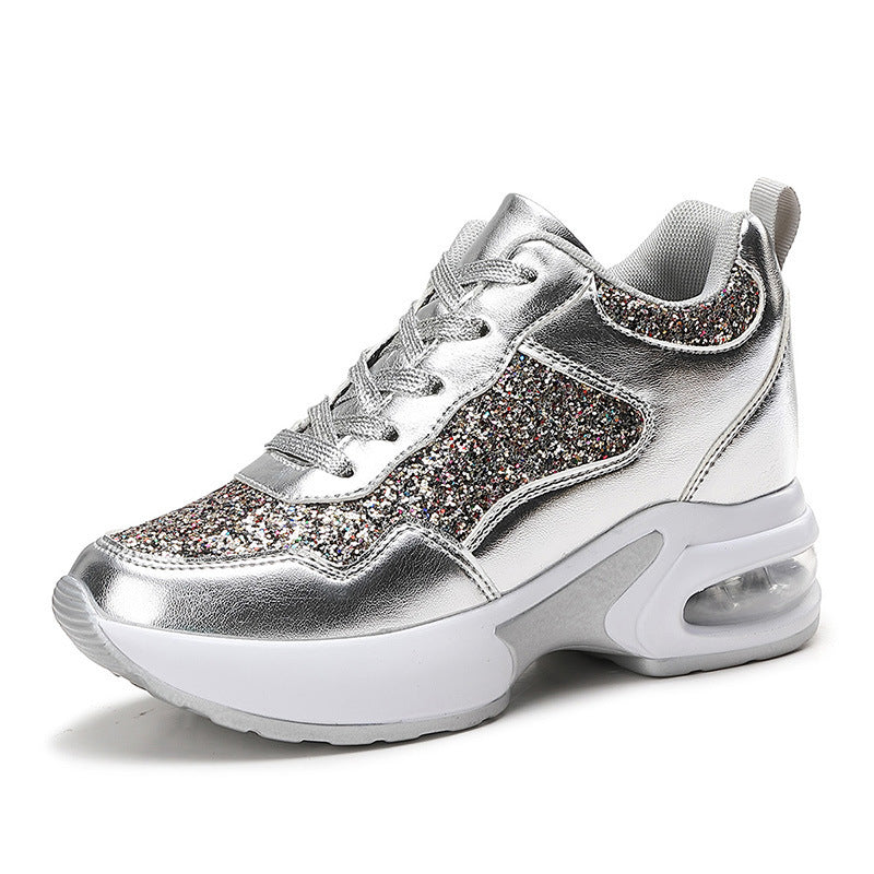 Damen nan modische Plateau-Sneaker mit Glitzerbesatz und sichtbarem Luftpolster Echo Archiv