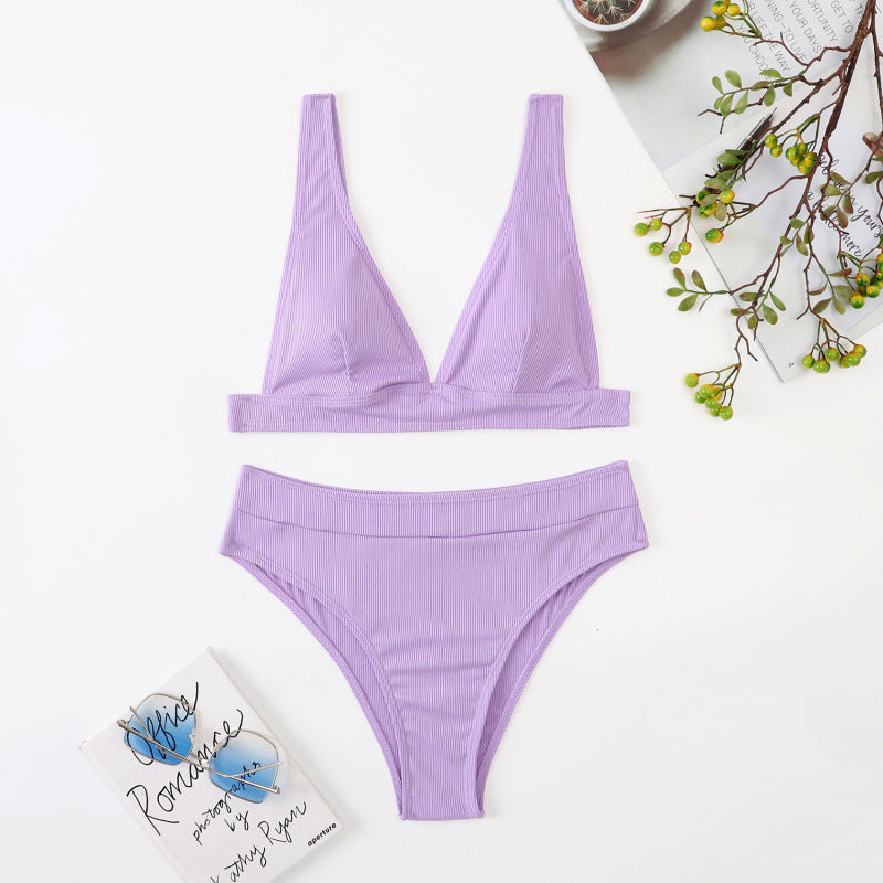 Damen Hoch geschnittener Bikini mit atmungsaktivem Oberteil und elastischem Bund Echo Archiv