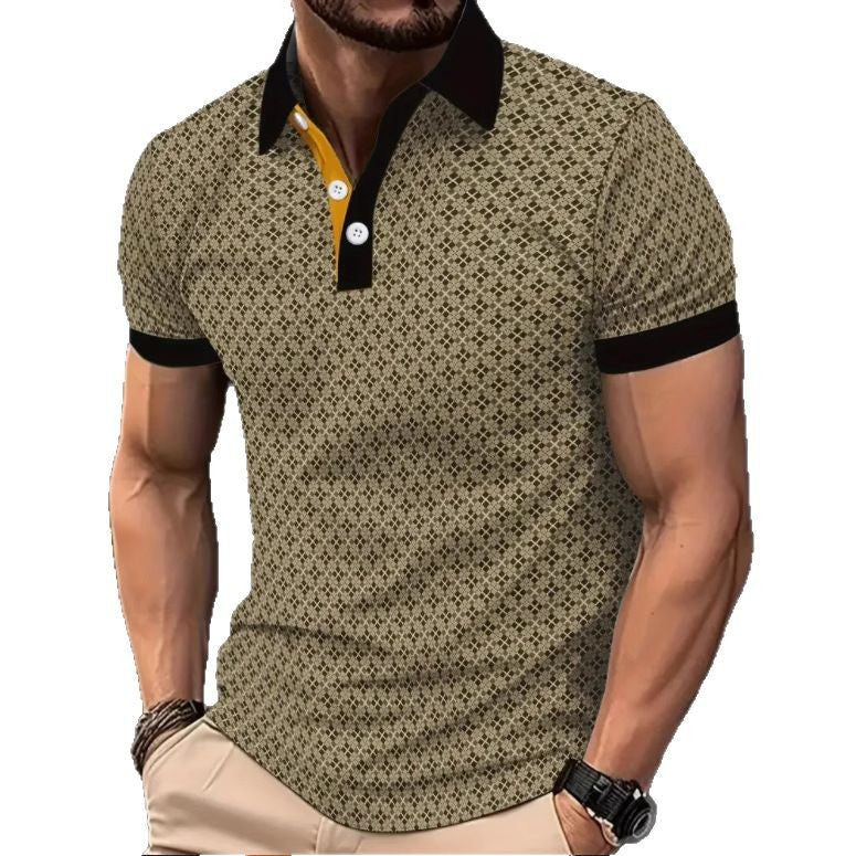 Herren modisches Poloshirt mit strukturiertem Design und kontrastierenden Details Echoarchiv