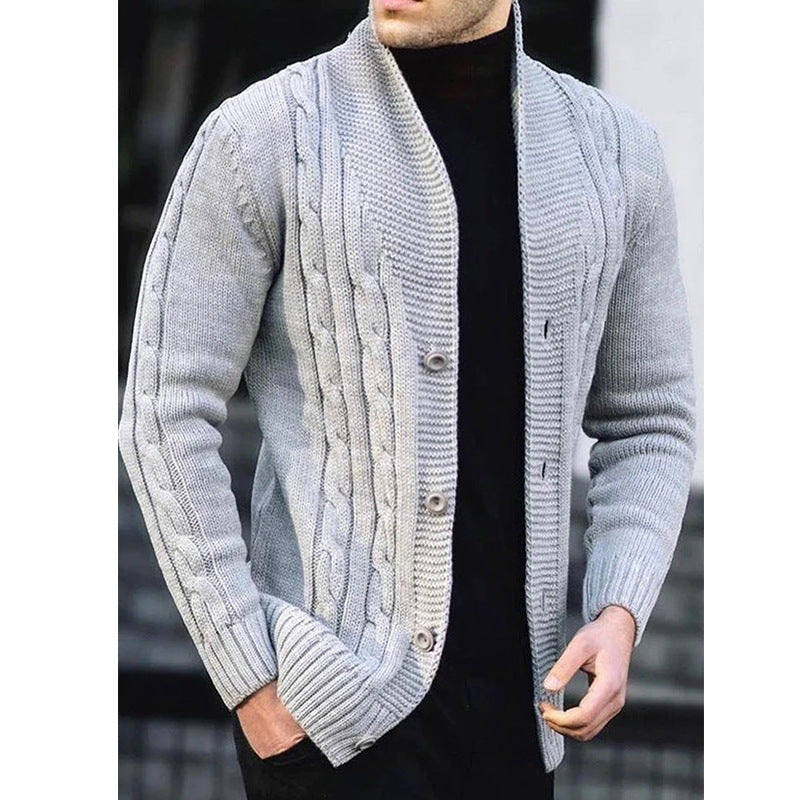 Herren Strickjacke mit Kabelmuster und Schalkragen Echoarchiv
