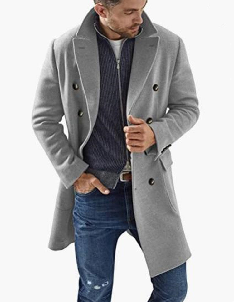 Herren eleganter Doppelknebel-Mantel mit modernem Schnitt Echoarchiv