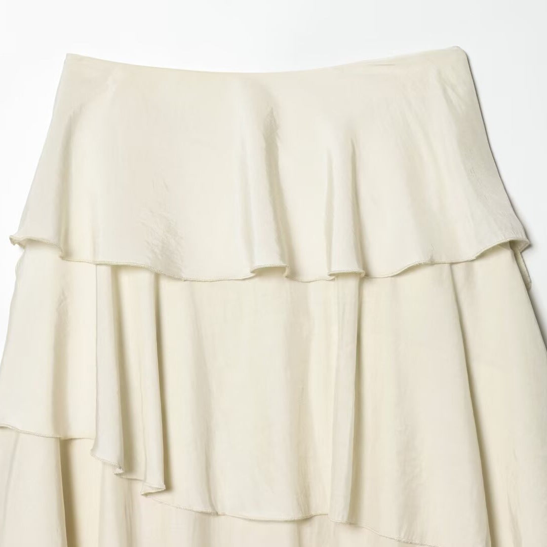 Damen asymmetrischer Maxirock mit voluminösen Lagen Echo Archiv