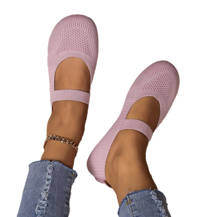 Damen Komfortable Ballerinas mit Elastischem Riemendesign und Atmungsaktivem Obermaterial Echoarchiv