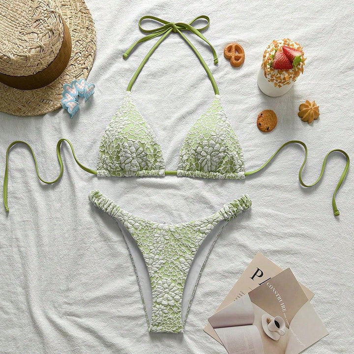Damen Blumendekorierter Triangel-Bikini Echo Archiv