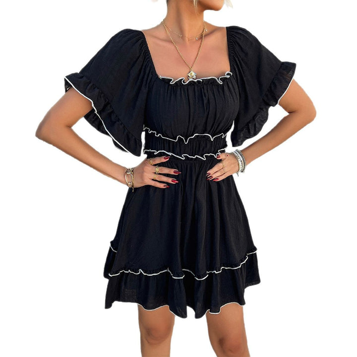 Damen romantisches Rüschensommerkleid mit elastischem Taillenbund Echo Archiv
