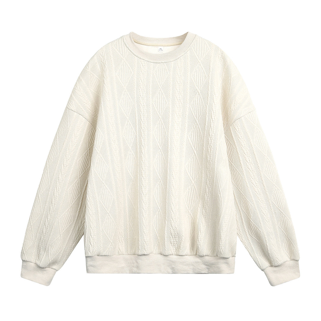Unisex Oversize Kabelstrick-Sweatshirt mit feiner Zopfmusterstruktur Echo Archiv