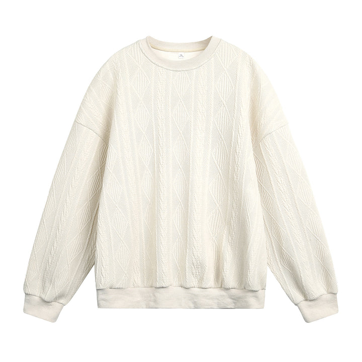 Unisex Oversize Kabelstrick-Sweatshirt mit feiner Zopfmusterstruktur Echo Archiv