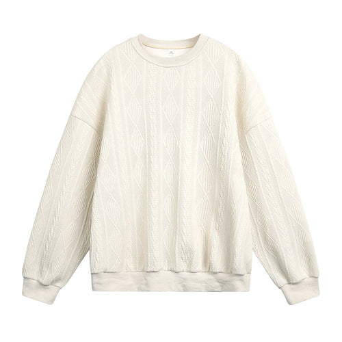 Unisex Oversize Kabelstrick-Sweatshirt mit feiner Zopfmusterstruktur Echo Archiv