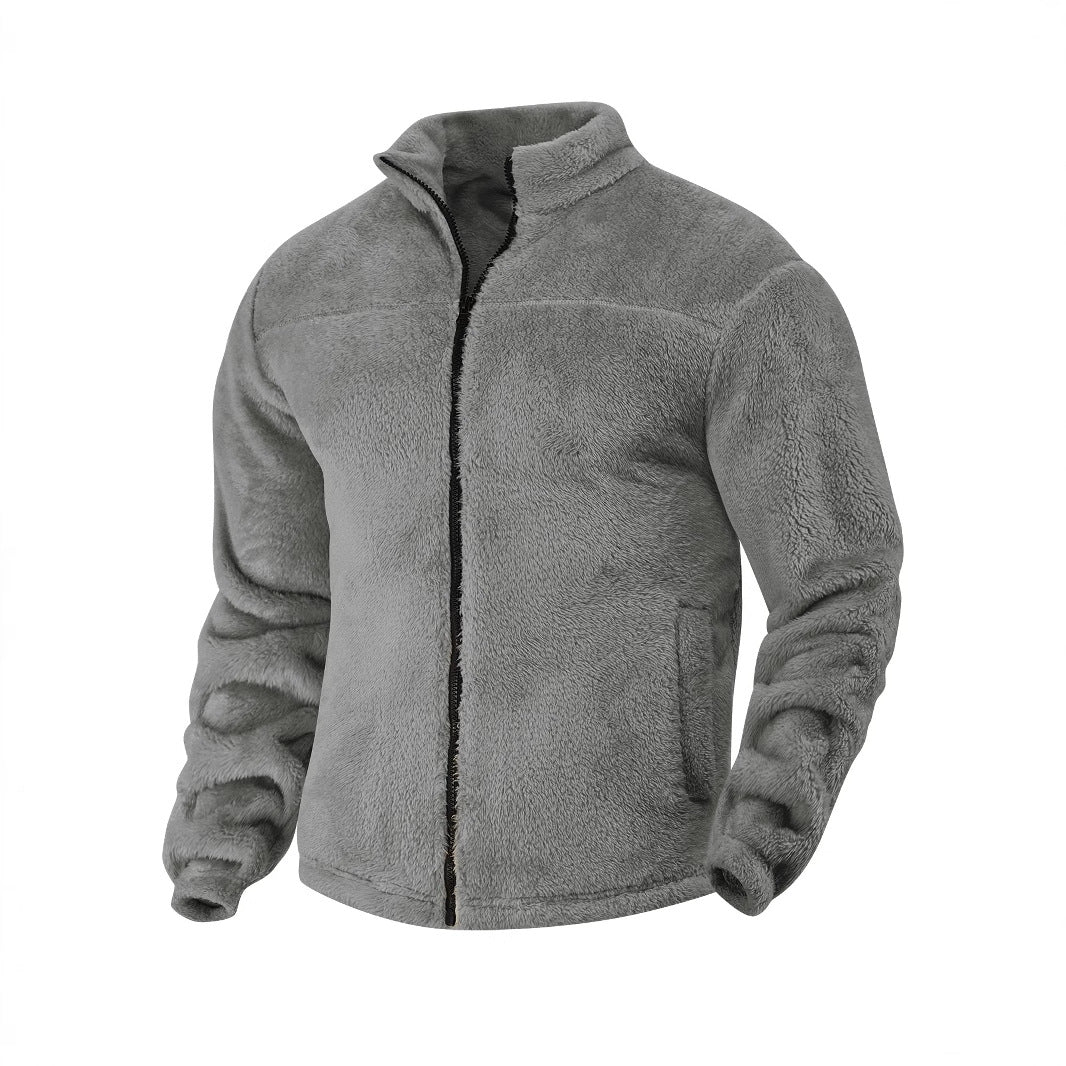 Herren Fleece-Jacke mit hohem Kragen und weichem Innenfutter Echoarchiv