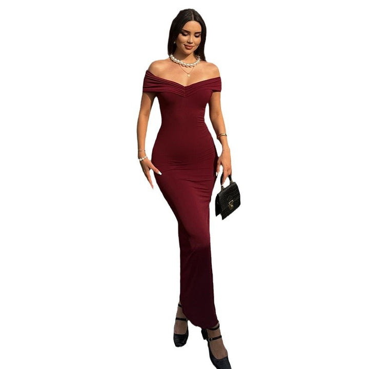 Damen Elegantes Schulterfreies Maxikleid mit figurbetontem Schnitt Echo Archiv