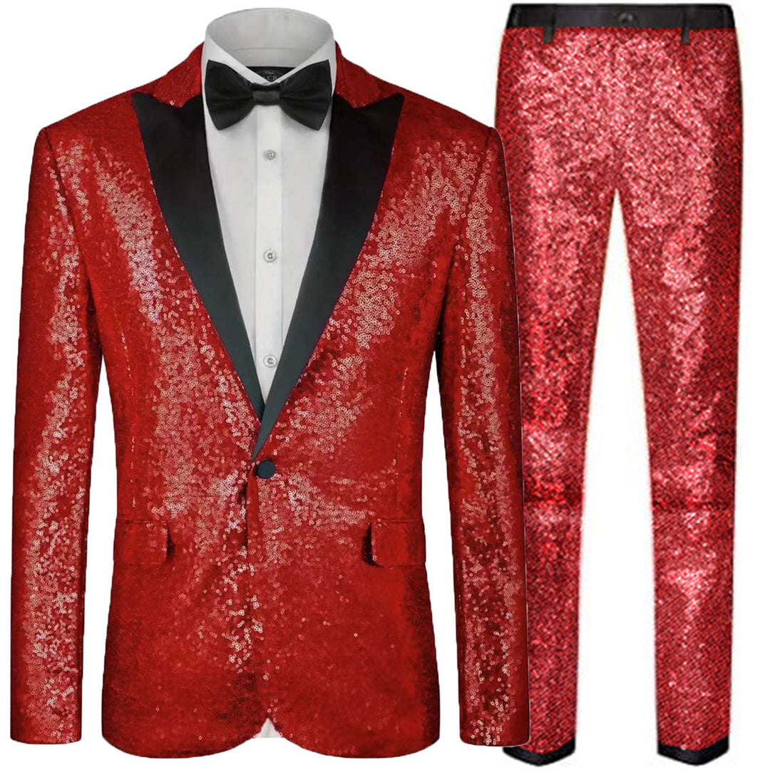Herren eleganter Paillettenanzug im festlichen Design Echoarchiv