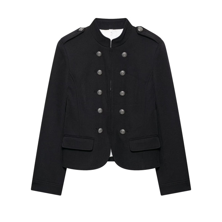 Damen Taillierte Military-Shortjacke mit Stehkragen und Doppelreihe Echo Archiv