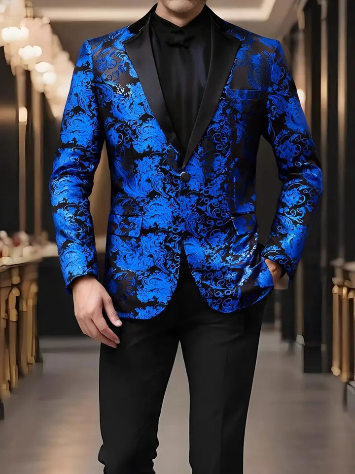 Herren extravagantes Paillettenblazer mit floralem Design Echoarchiv