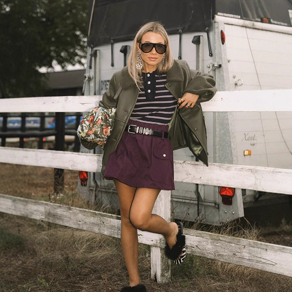 Damen Kurze Fliegerjacke im Aviator‑Stil mit Teddybesatz und kastiger Silhouette Echoarchiv