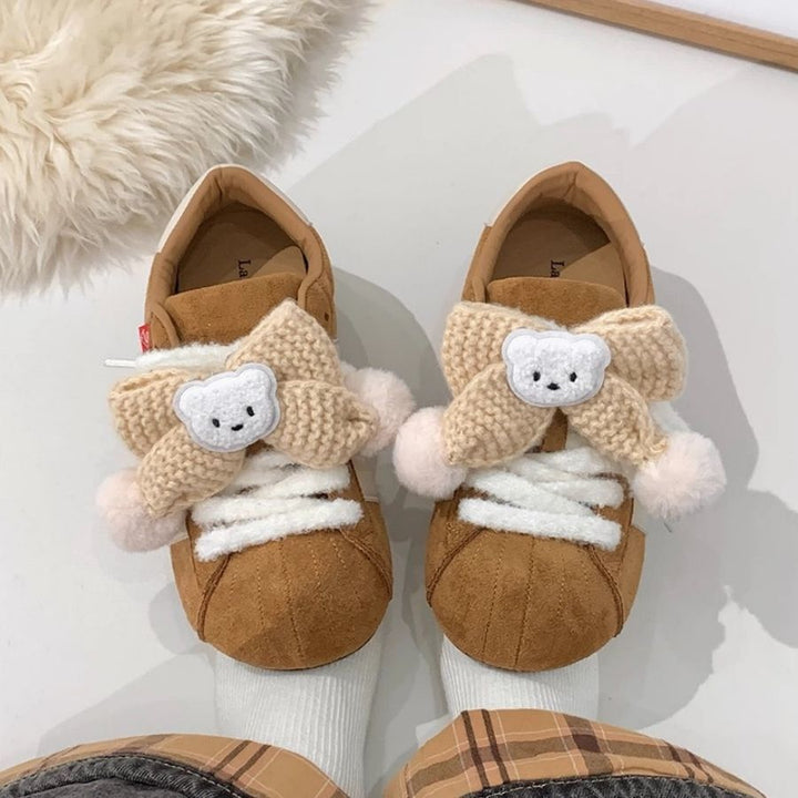Damen Trendige Sneakers mit verspielten Knüpfdetails und kuscheligem Innenfutter Echo Archiv