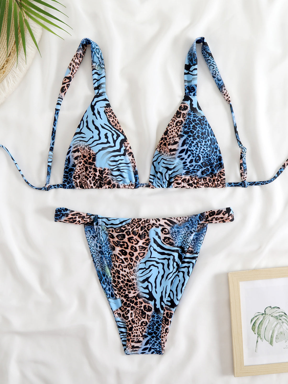 Damen Triangel-Bikini-Set mit modischem Tiermuster – Maréssa