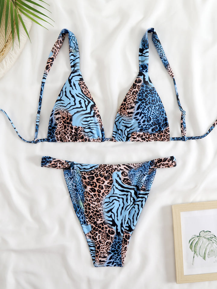 Damen Triangel-Bikini-Set mit modischem Tiermuster Echo Archiv