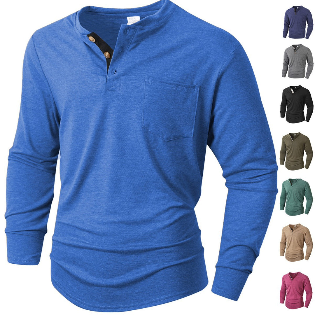 Herren langärmliges Henley-Shirt Echoarchiv