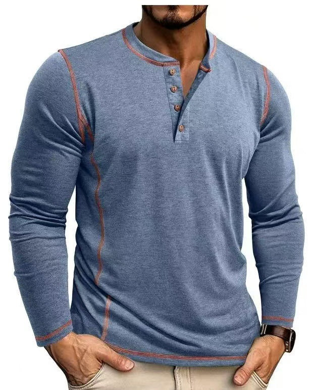 Herren Langarmshirt mit Knopfleiste Echoarchiv