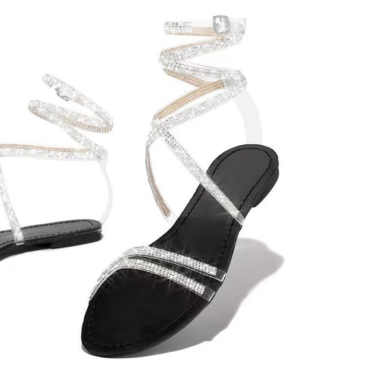 Damen Glitzernde Riemchen-Sandalen mit schickem Strassbesatz Echoarchiv
