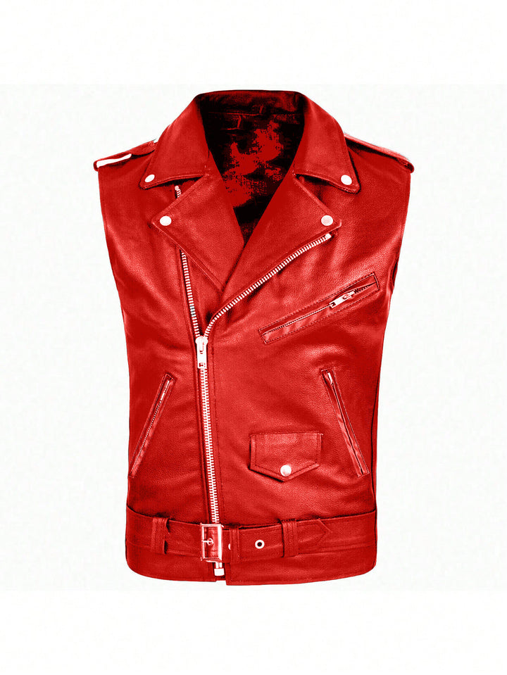 Herren stylische ärmellose Bikerjacke aus hochwertigem Leder Echoarchiv