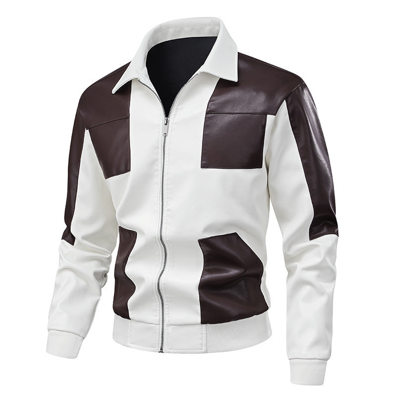 Herren stylische Bikerjacke mit modernen Kontrastdetails Echoarchiv