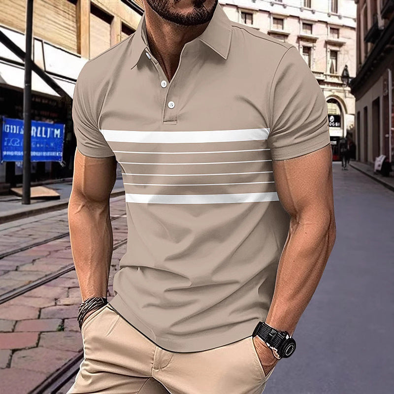 Herren Poloshirt mit modischen Streifen und bequemen Stoff Echoarchiv