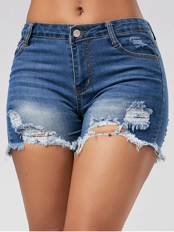 Damen Destroyed Denim Shorts Echo Archiv