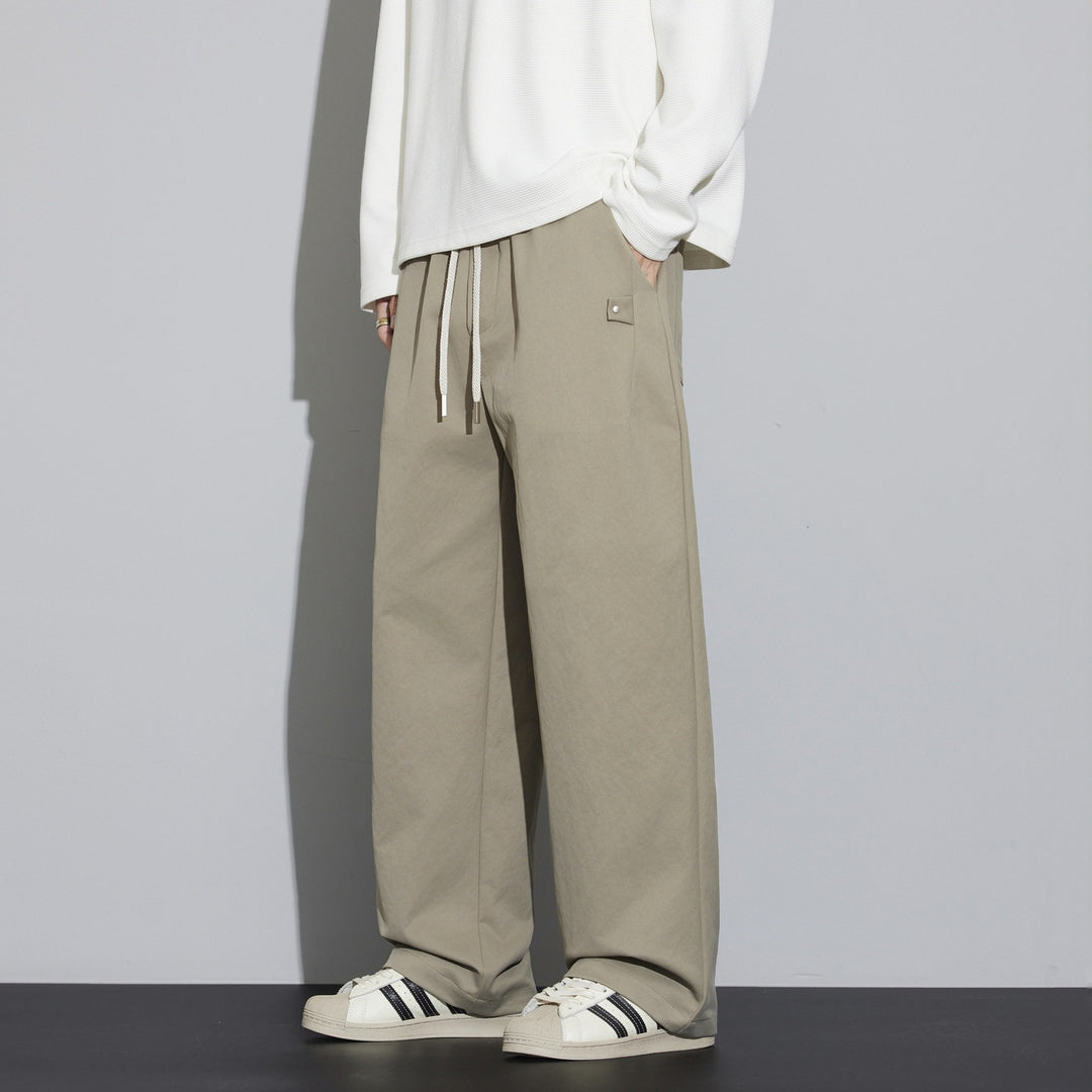 Herren Weite Relaxed‑Fit Stoffhose mit Tunnelzug & Bügelfalte Echo Archiv