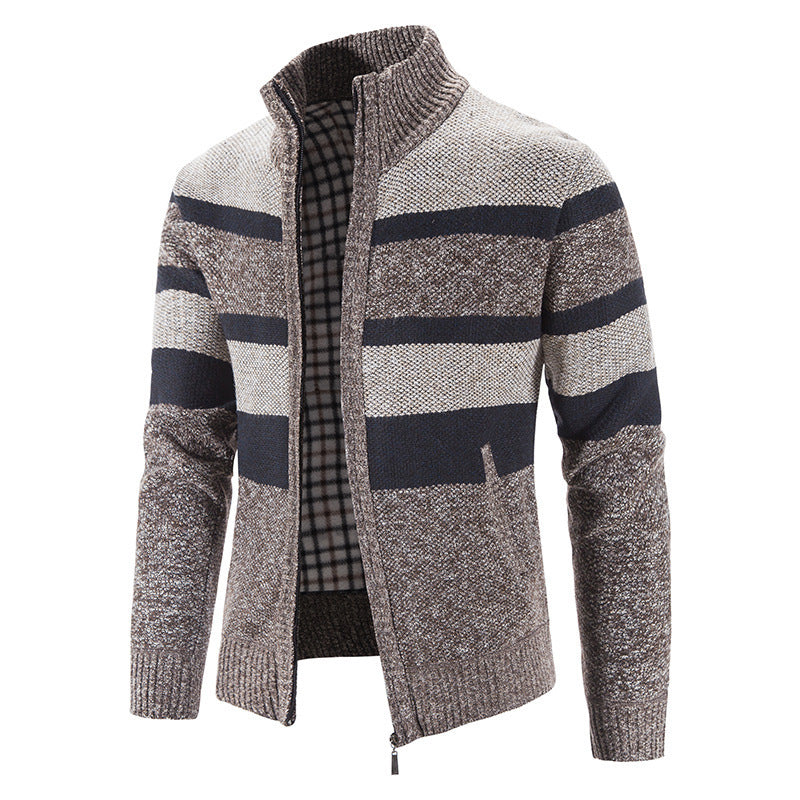Herren modische Strickjacke mit Stehkragen und Reißverschluss Echoarchiv