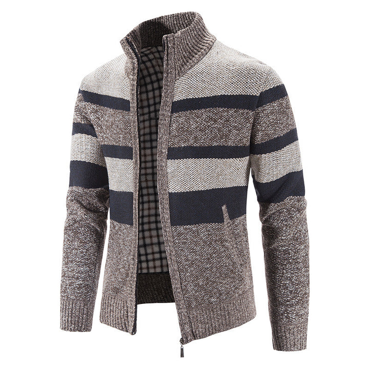 Herren modische Strickjacke mit Stehkragen und Reißverschluss Echoarchiv