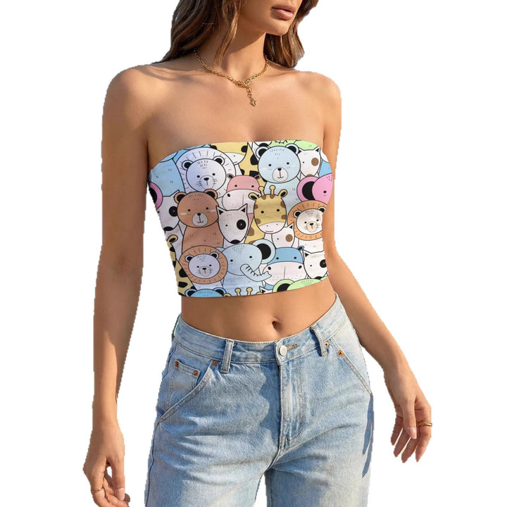 Damen Bandeau-Top mit kreativem Marmor-Design Echo Archiv
