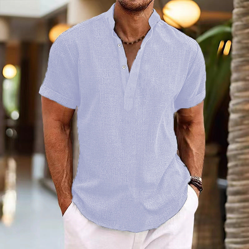 Herren Freizeit Kurzarm Henley-Shirt Echoarchiv