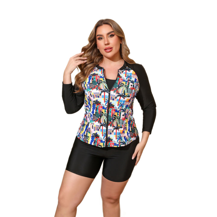 Damen Sportliches Surf-Set mit langärmligem Rashguard und Short Echo Archiv