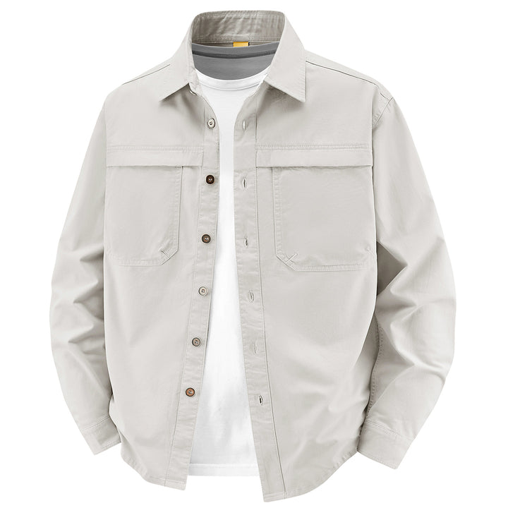 Herren Overshirt aus Baumwoll‑Twill mit zwei Brustklappen und relaxed Fit Echo Archiv