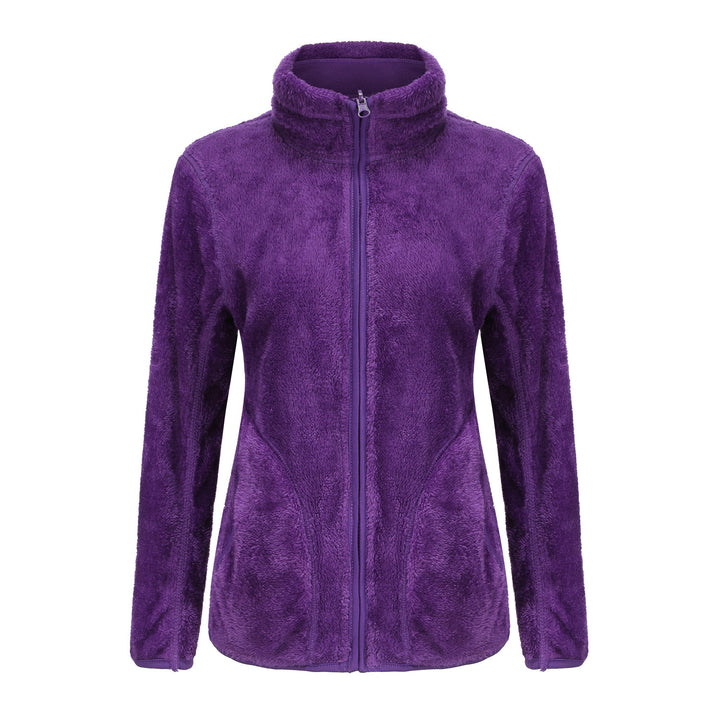 Damen nan kuschelige Fleecejacke mit hohem Stehkragen, durchgehendem Reißverschluss und figurformenden Nähten Echo Archiv